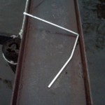Awning pole, 7/8 and 1 inch stainless, bent. Other pole was losst
